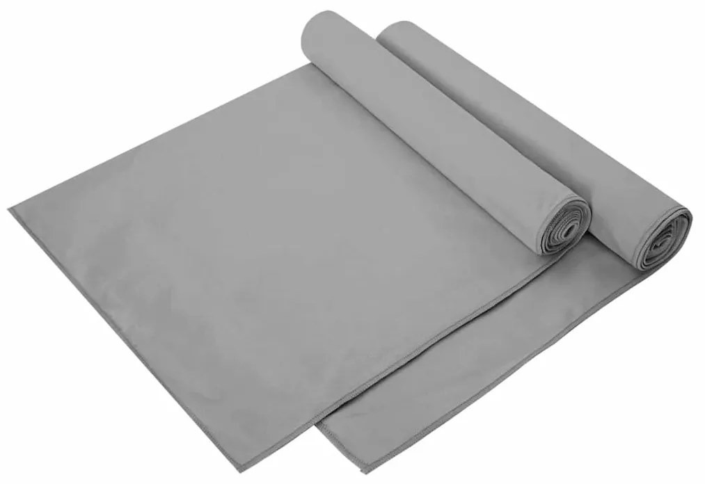 vidaXL Toalhas Esportivas 2 pcs Cinzento escuro 140 x 70 cm