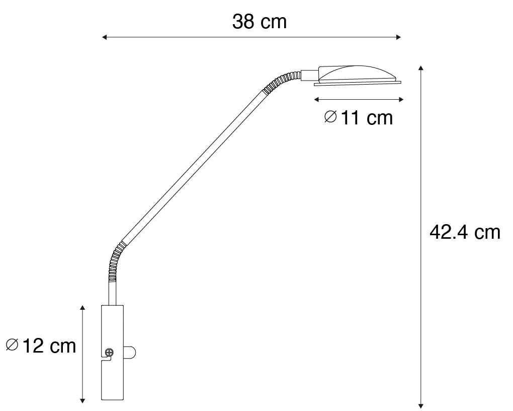 Candeeiro de parede moderno em aço com LED - Eva Moderno