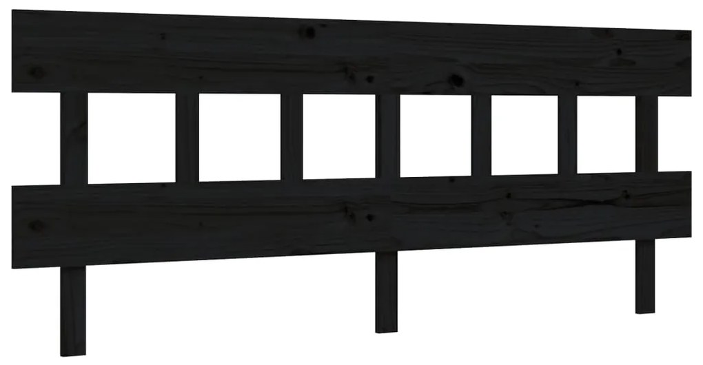 Estrutura cama Super King Size c/cabeceira madeira maciça preto