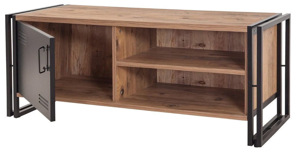 Móvel TV Cosmo – Pinheiro Atlântico e Preto – 130x50x45 cm