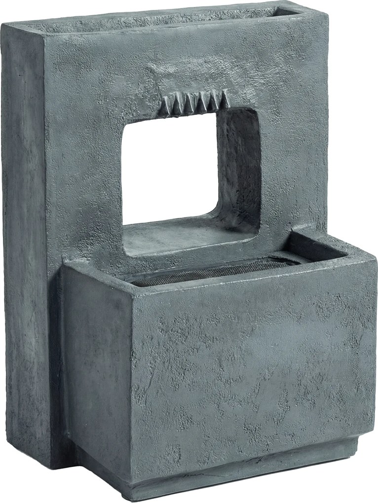 Outsunny Fonte 2 níveis com iluminação LED, vaso para plantas, bomba, aparência em pedra, ajustável 45 x 31,5 x 58,5 cm | Aosom Portugal