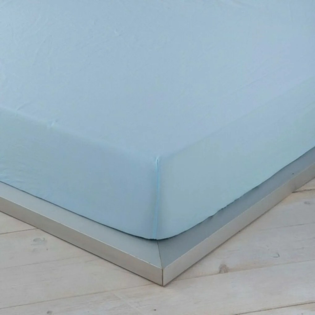 Lençol de baixo ajustável Naturals Azul - Cama de 135 (135 x 200 cm)