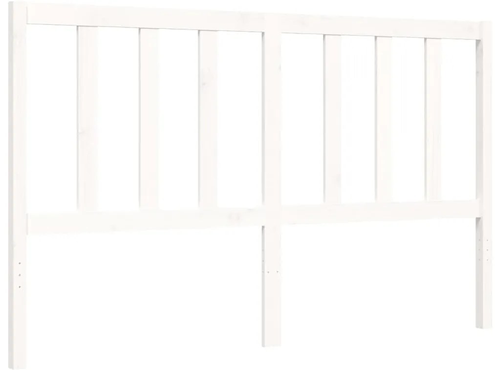 Cama sem colchão 160x200 cm madeira de pinho maciça branco