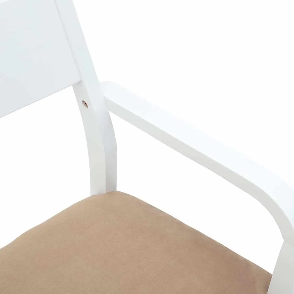 Cadeiras de jantar com almofadões 2 pcs madeira maciça branco