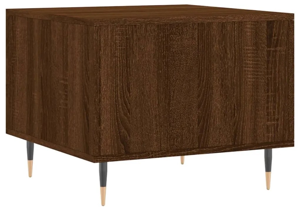 Mesa centro 2 pcs 50x50x40 cm madeira proc. carvalho castanho