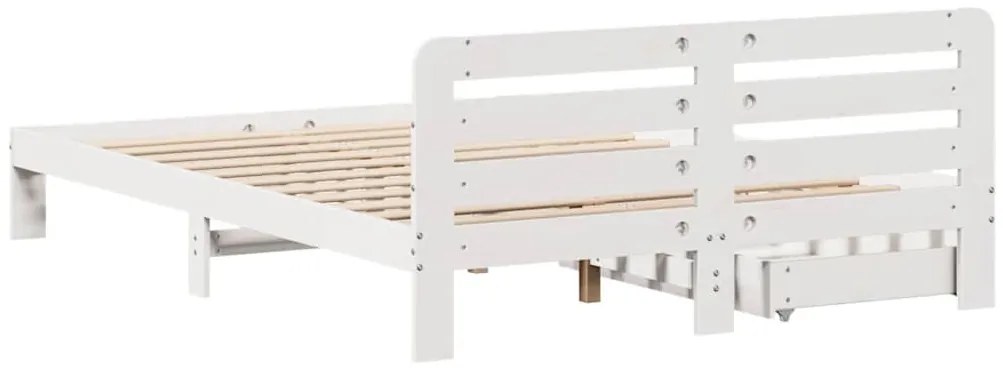 Cama sem colchão 135x190 cm madeira de pinho maciça branco