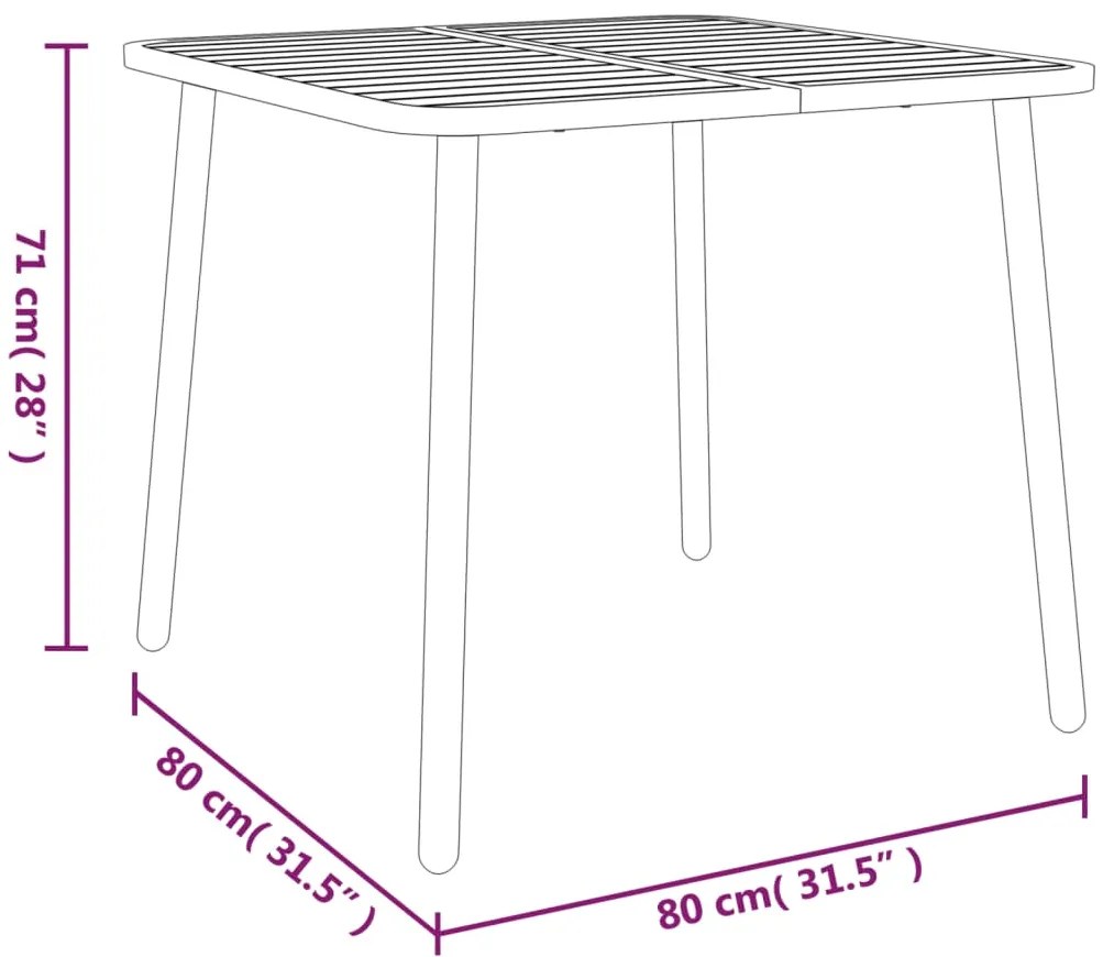 Mesa de jardim 80x80x71 cm aço antracite