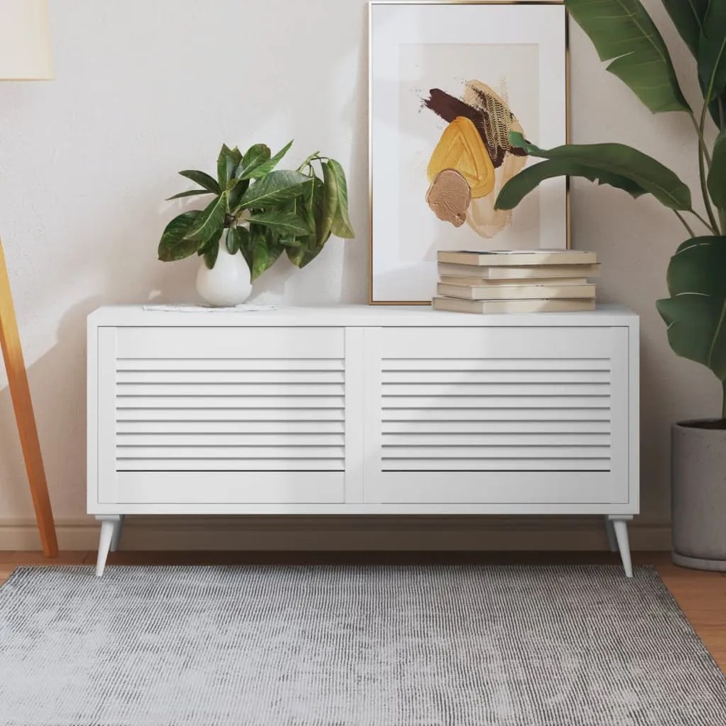 vidaXL Portas de armário 2 pcs design de persiana pinho maciço branco