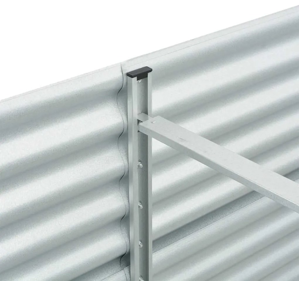 Canteiro elevado de jardim aço galvanizado 240x80x81cm prateado