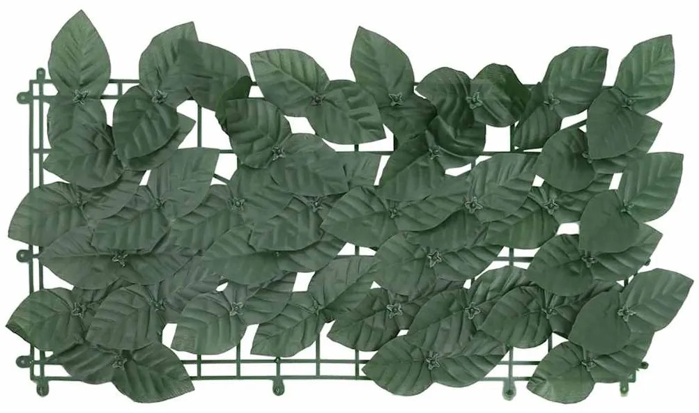 Tela de varanda com folhas verde-escuras 400x100 cm