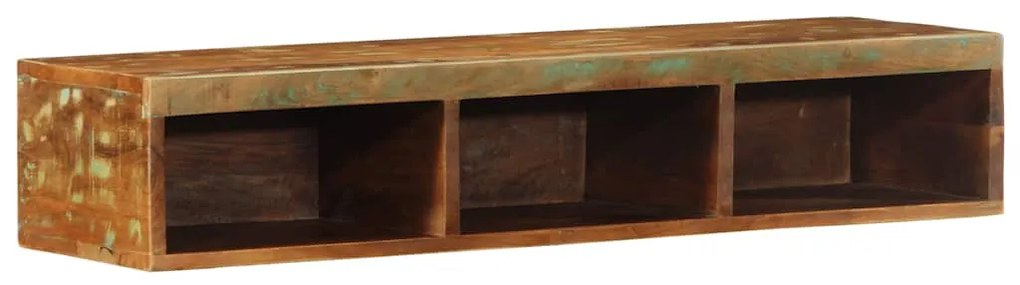 Armário de TV para parede 100x30x19cm madeira recuperada maciça