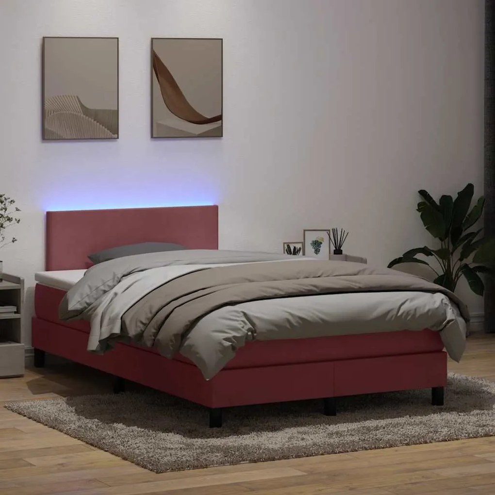 Cama com molas/colchão 120x220 cm veludo rosa