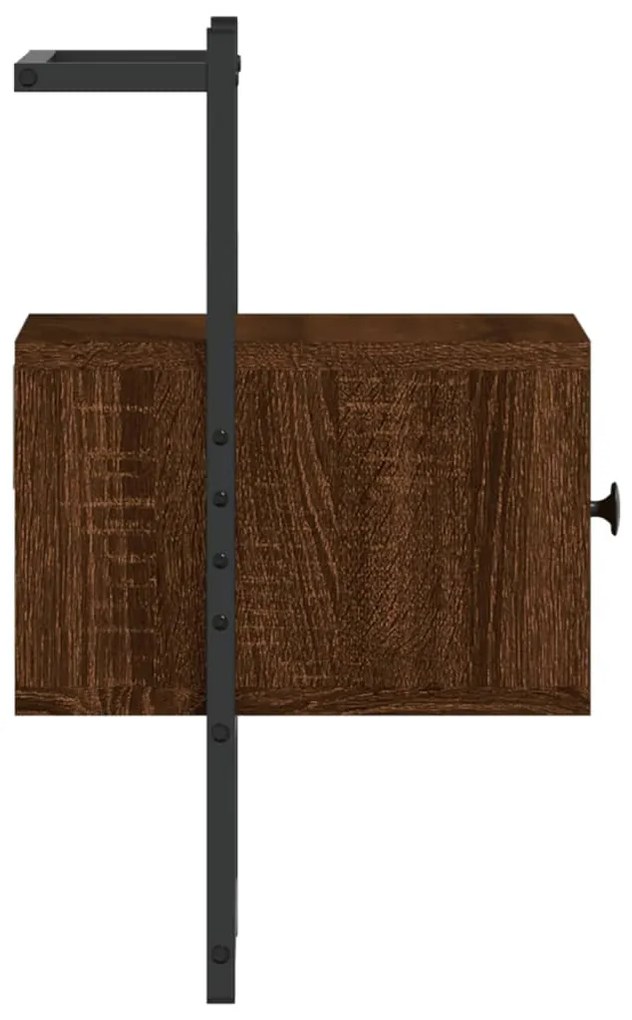 Mesa cabeceira parede 35x30x51 deriv. madeira carvalho castanho