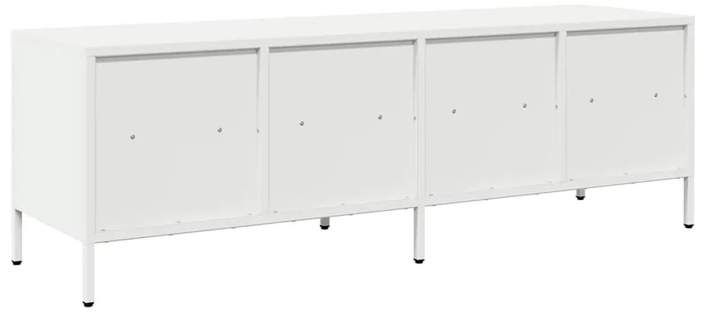 Móvel de TV 135x39x43,5 cm aço laminado a frio branco