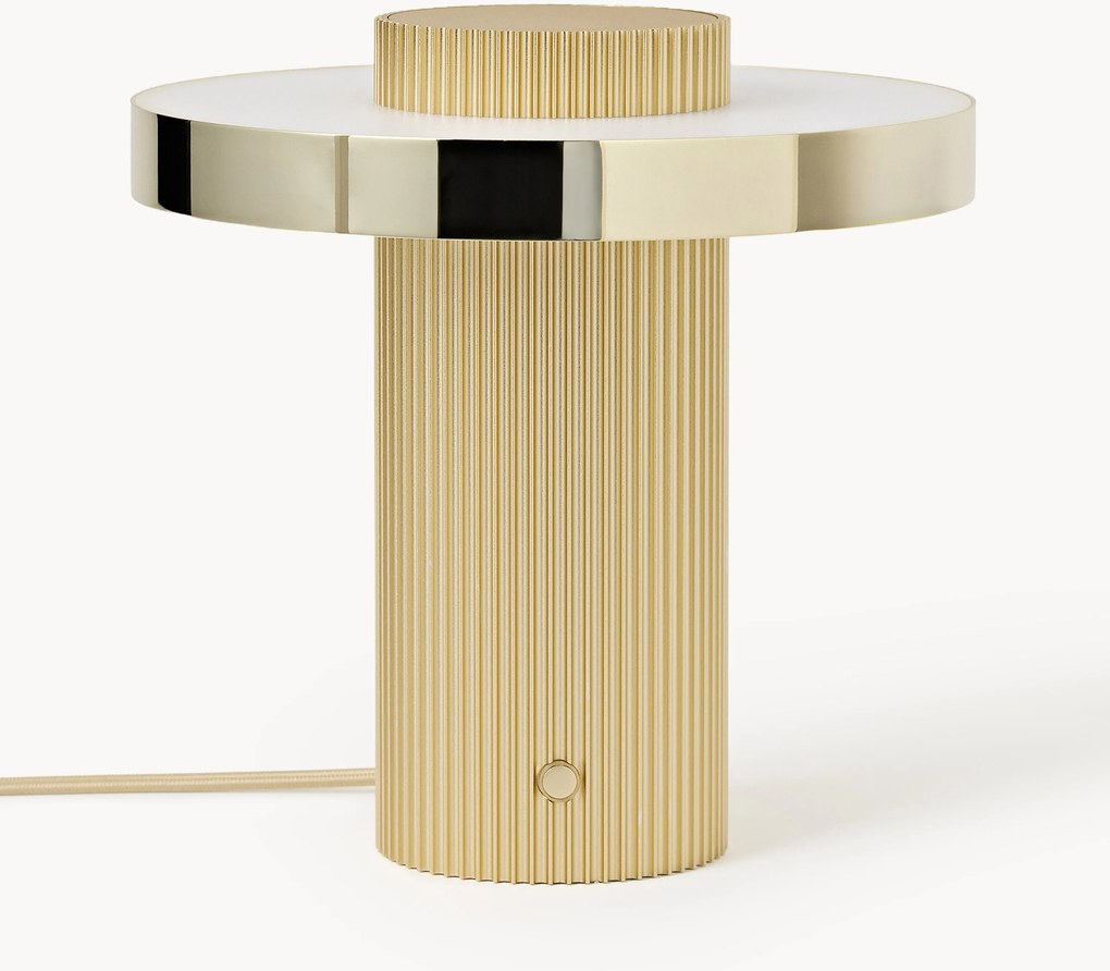 Candeeiro de mesa LED pequeno com base ondulada Elna
