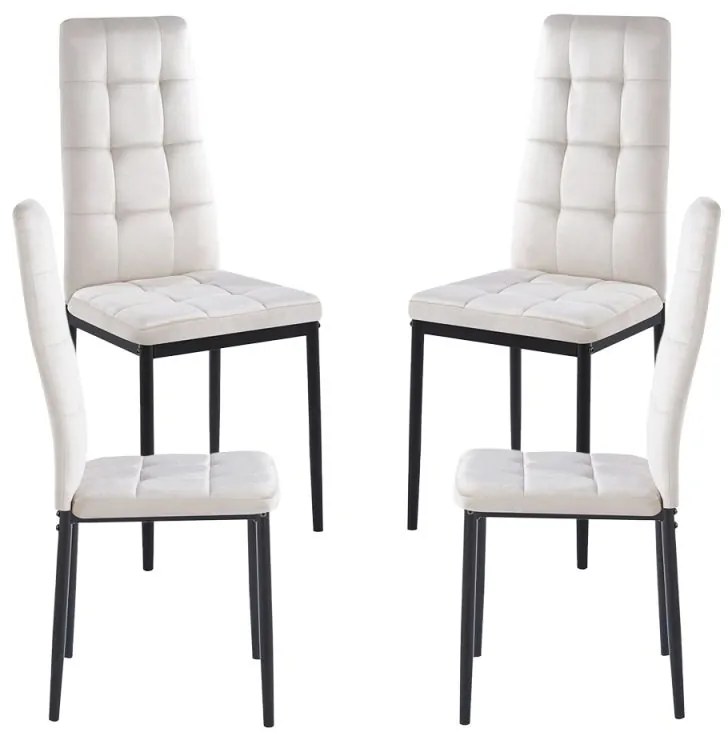 Pack 4 Cadeiras Lan Veludo - Beige