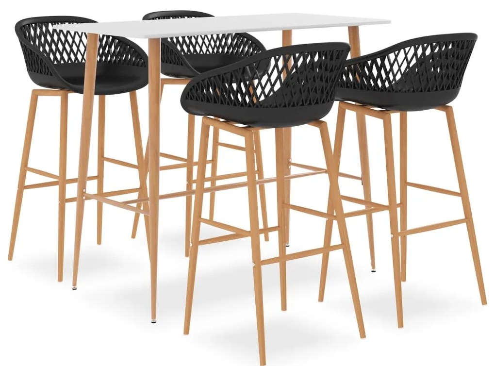 5 pcs conjunto de bar branco e preto