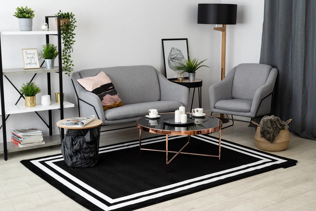 Tapete HAMPTON quadro preto - PRODUTO DE SEGUNDA GRAU