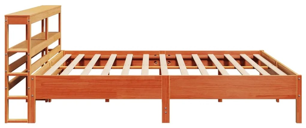 Cama sem colchão 200x200 cm pinho maciço castanho-mel