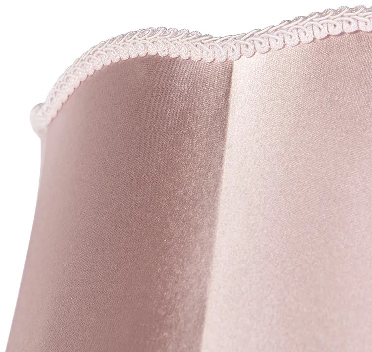 Abajur de Seda Rosa 45 cm - Granny Retro