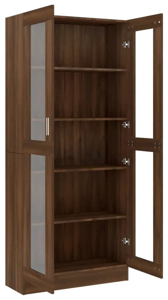 Vitrine 82,5x30,5x185,5 cm derivados madeira carvalho castanho