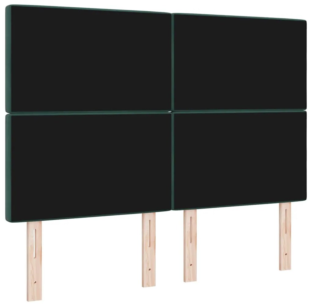 Cabeceira LED Verde Escuro 80 cm com Veludo
