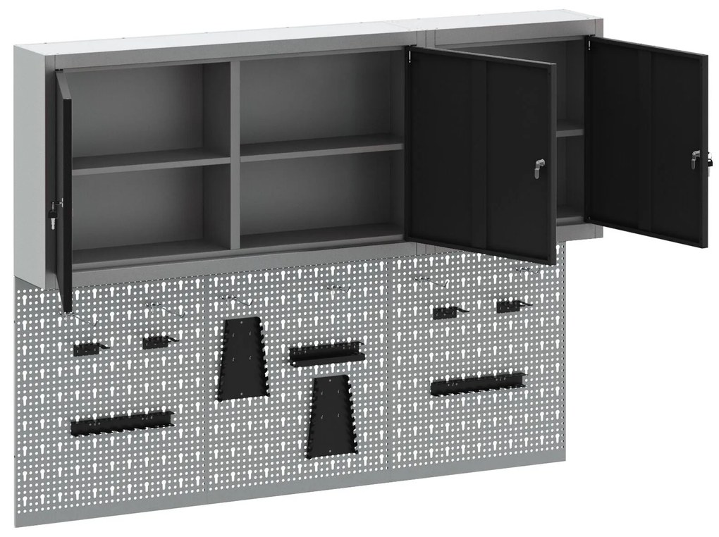 Conjunto de Armário de Ferramentas e Painel de Ferramentas de 5 Peças