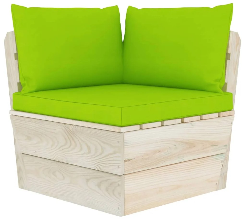 6 pcs conjunto lounge de paletes + almofadões madeira de abeto