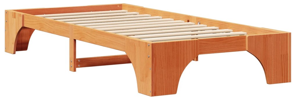 Estrutura de Cama Castanho Encerado Madeira Sólida 90 x 200 cm