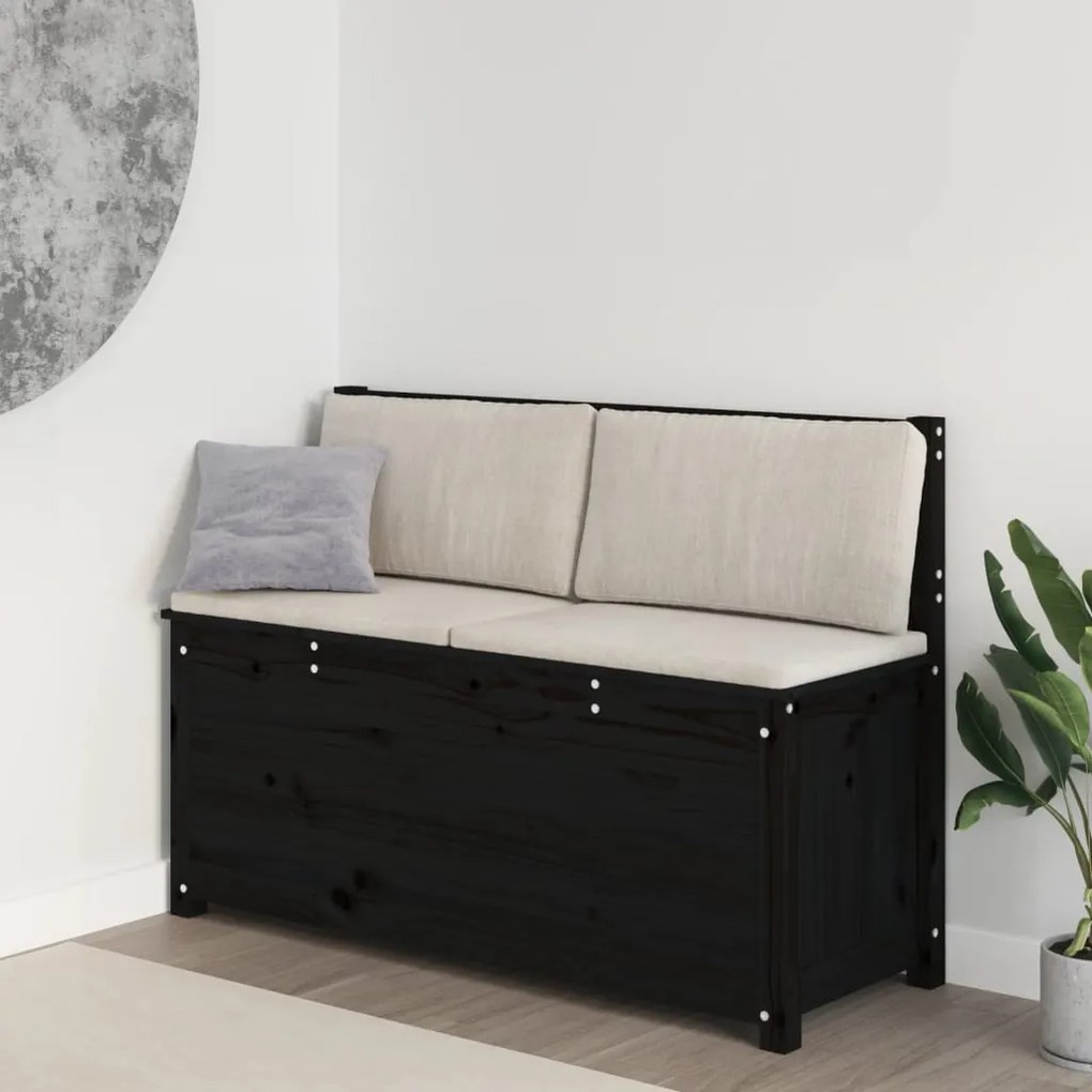 vidaXL Banco 110x41x76,5 cm madeira de pinho maciça preto