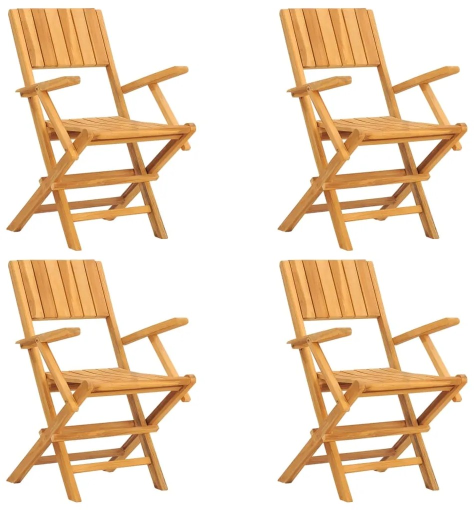 5 pcs conjunto de jantar p/ jardim madeira de teca maciça