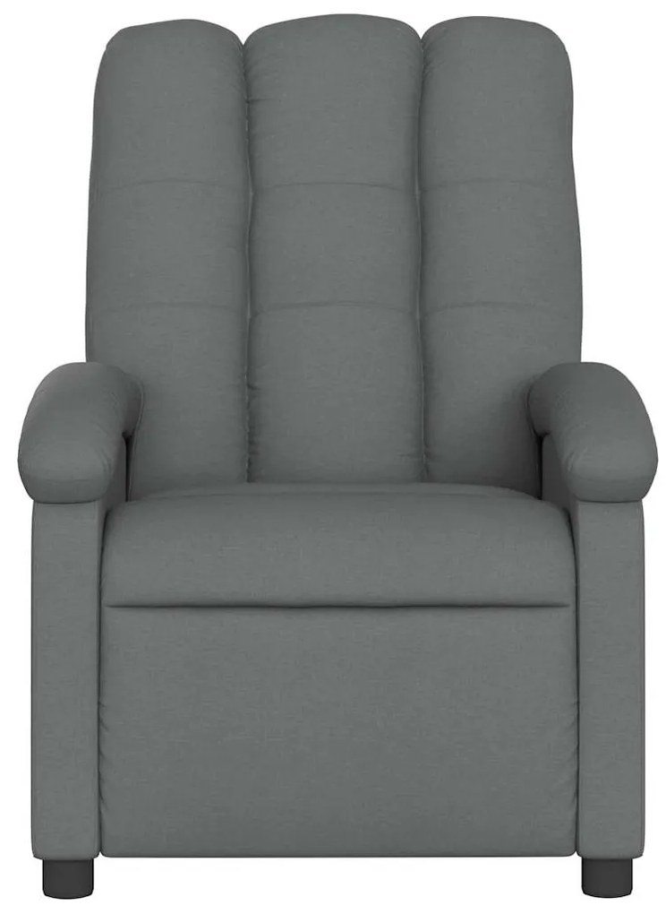 Poltrona de massagens reclinável tecido cinzento-escuro