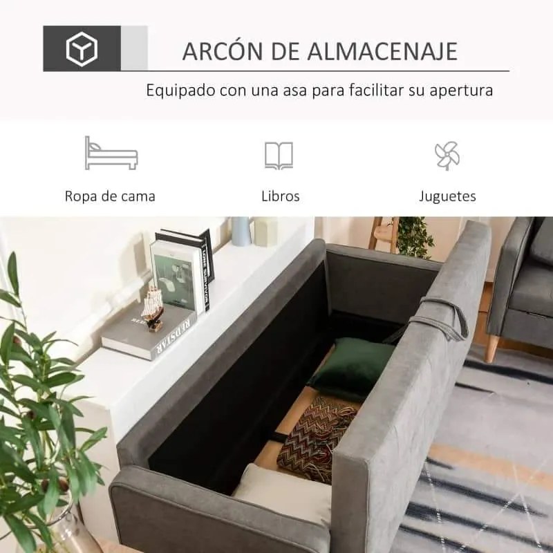 Sofá Dharma de 3 Lugares com Arrumação - Design Moderno