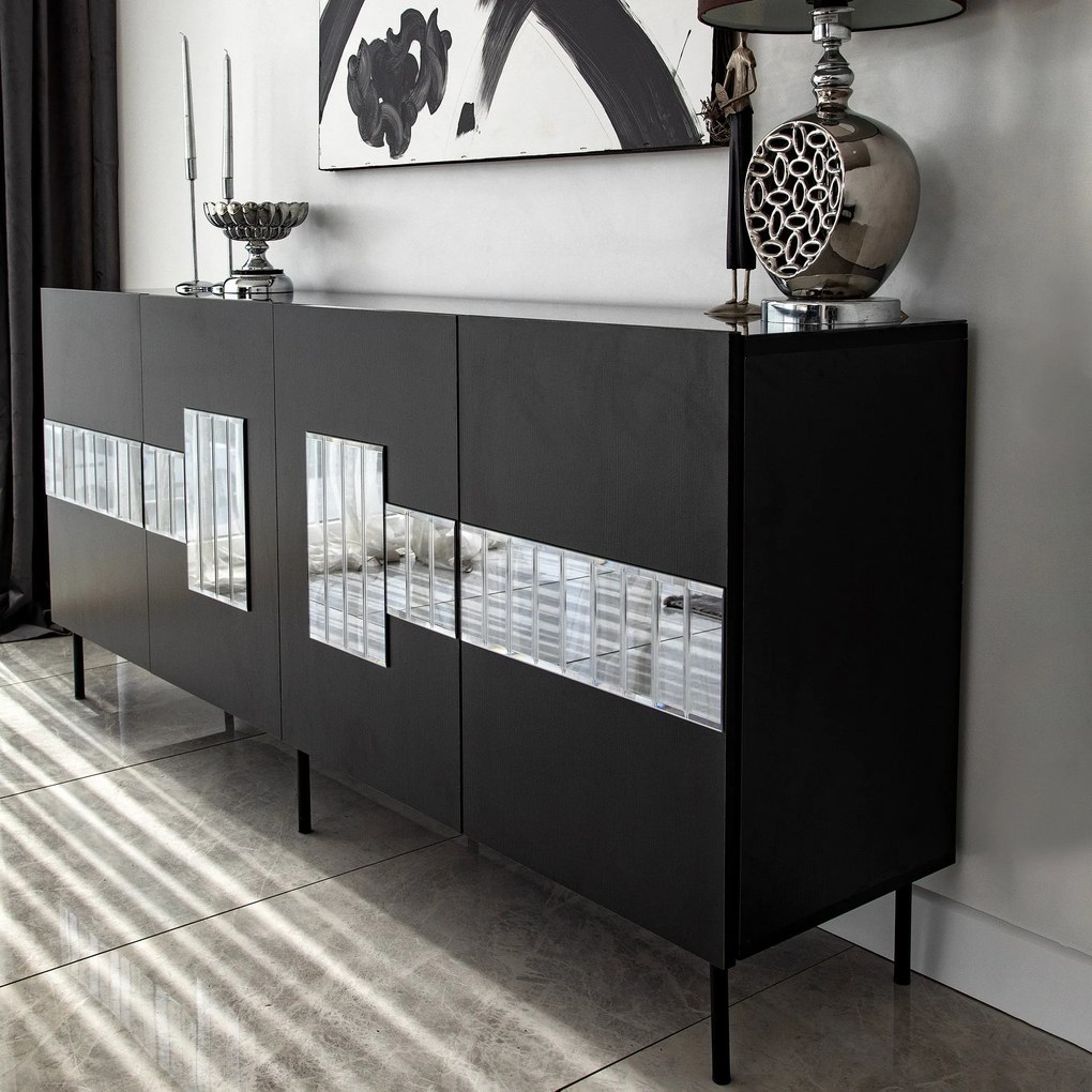 Console Paris – Preto – 180 cm x 80 cm x 40 cm
