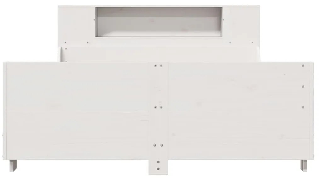 Cama sem colchão 135x190 cm madeira de pinho maciça branco