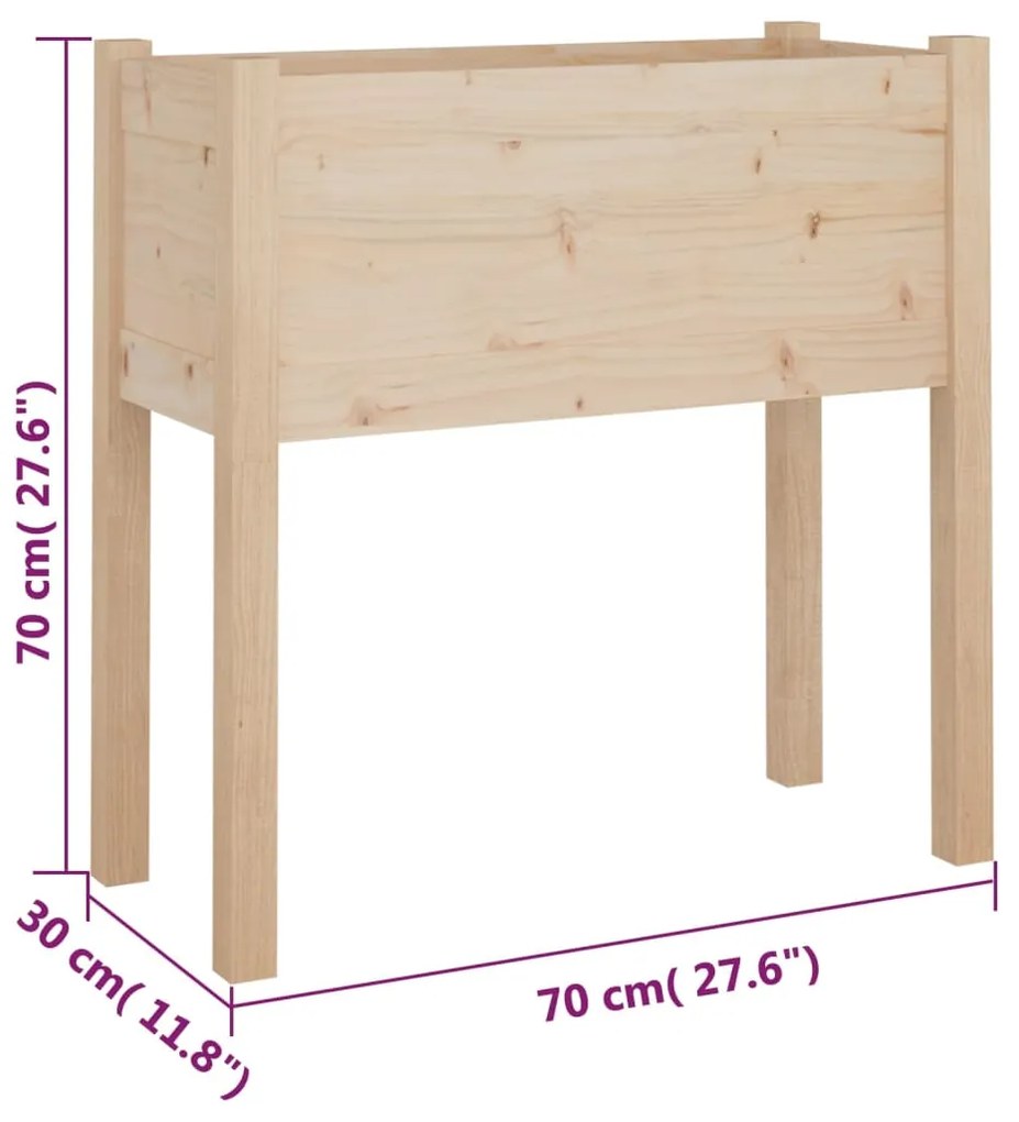 Vasos/floreiras de jardim 2 pcs 70x31x70 cm pinho maciço