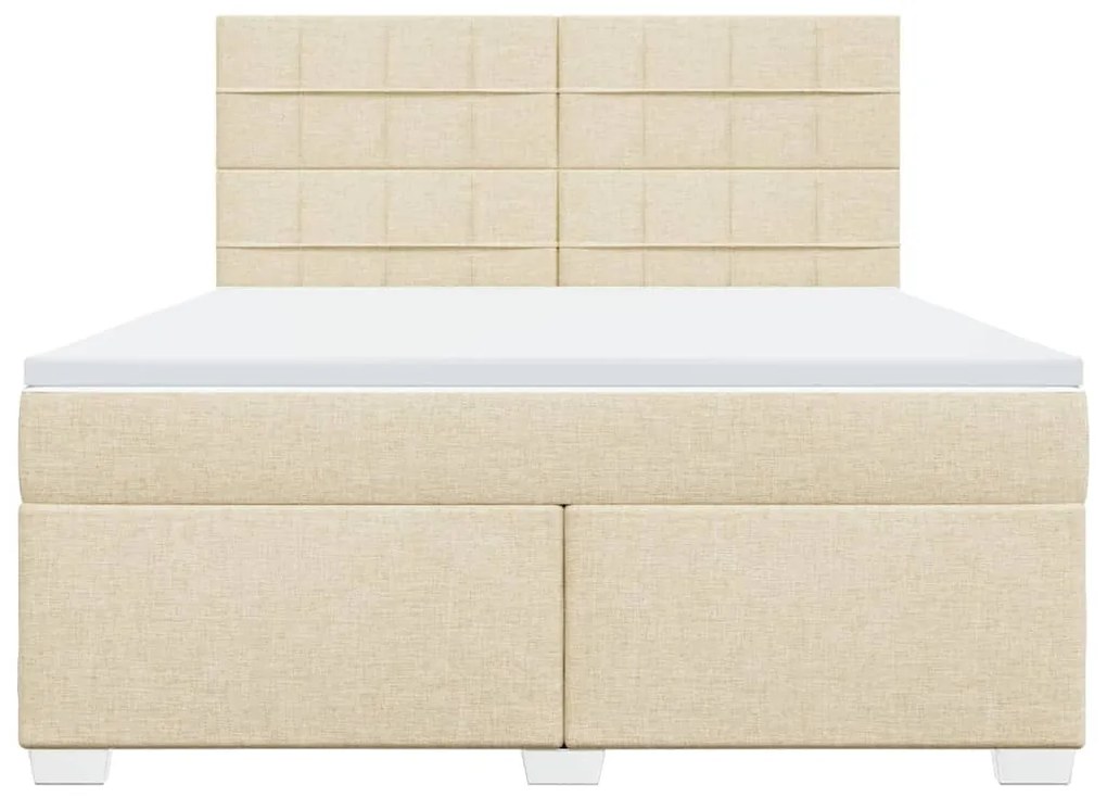 Cama com molas/colchão 180x200 cm tecido cor creme