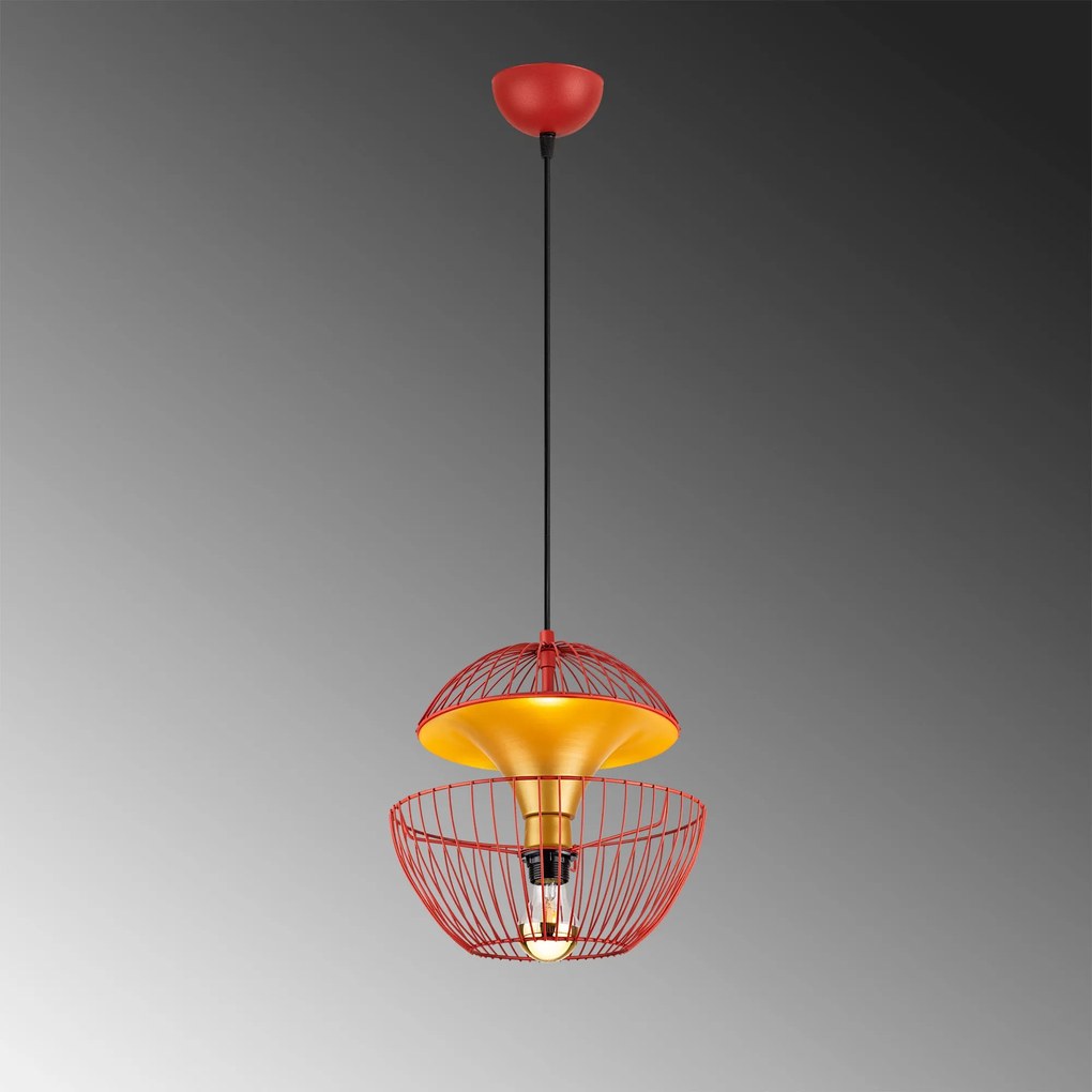 Candeeiro de Teto Telmander – Vermelho – 30 x 30 x 45-135 cm