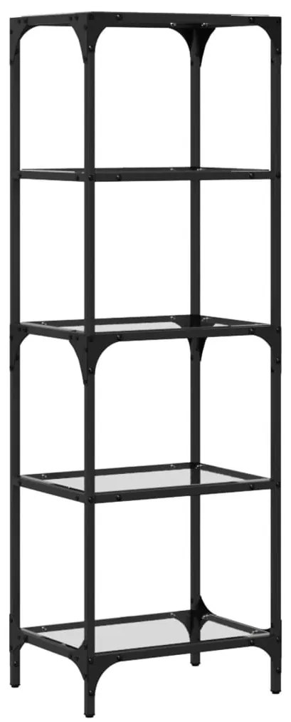 Unidade prateleiras c/ tampo vidro transparente 40x30x123cm aço