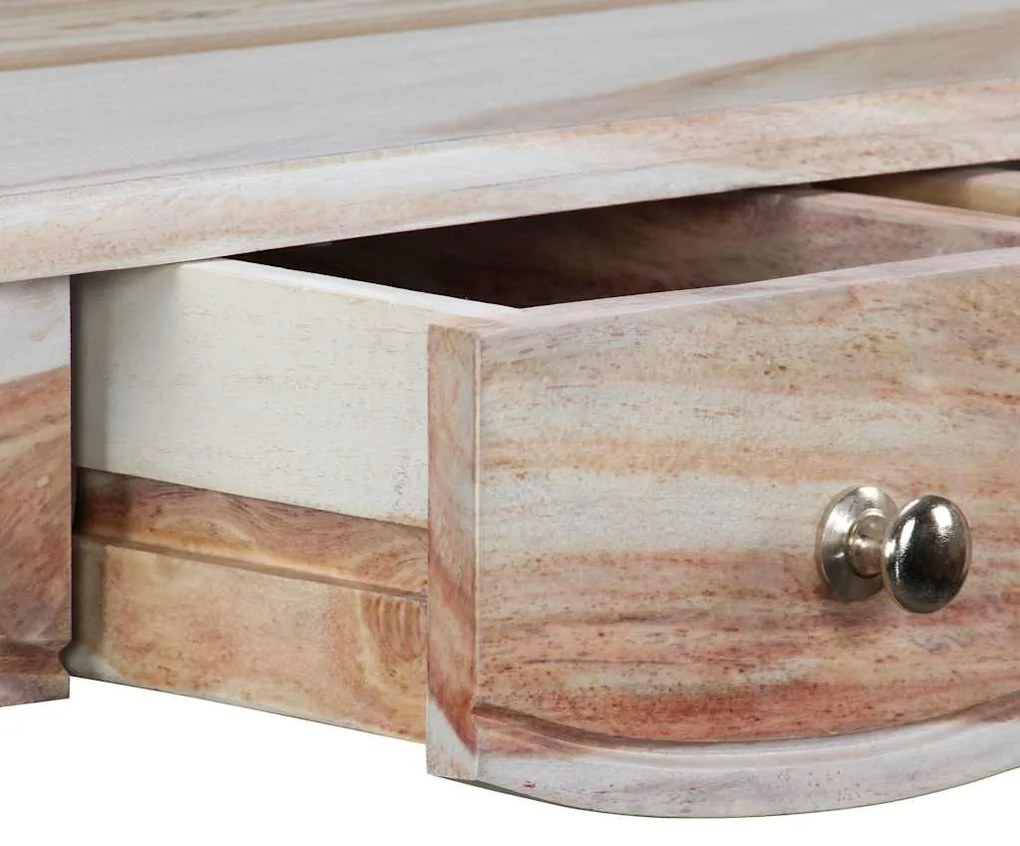 Mesa consola c/ 3 gavetas 110x40x76 cm madeira acácia maciça