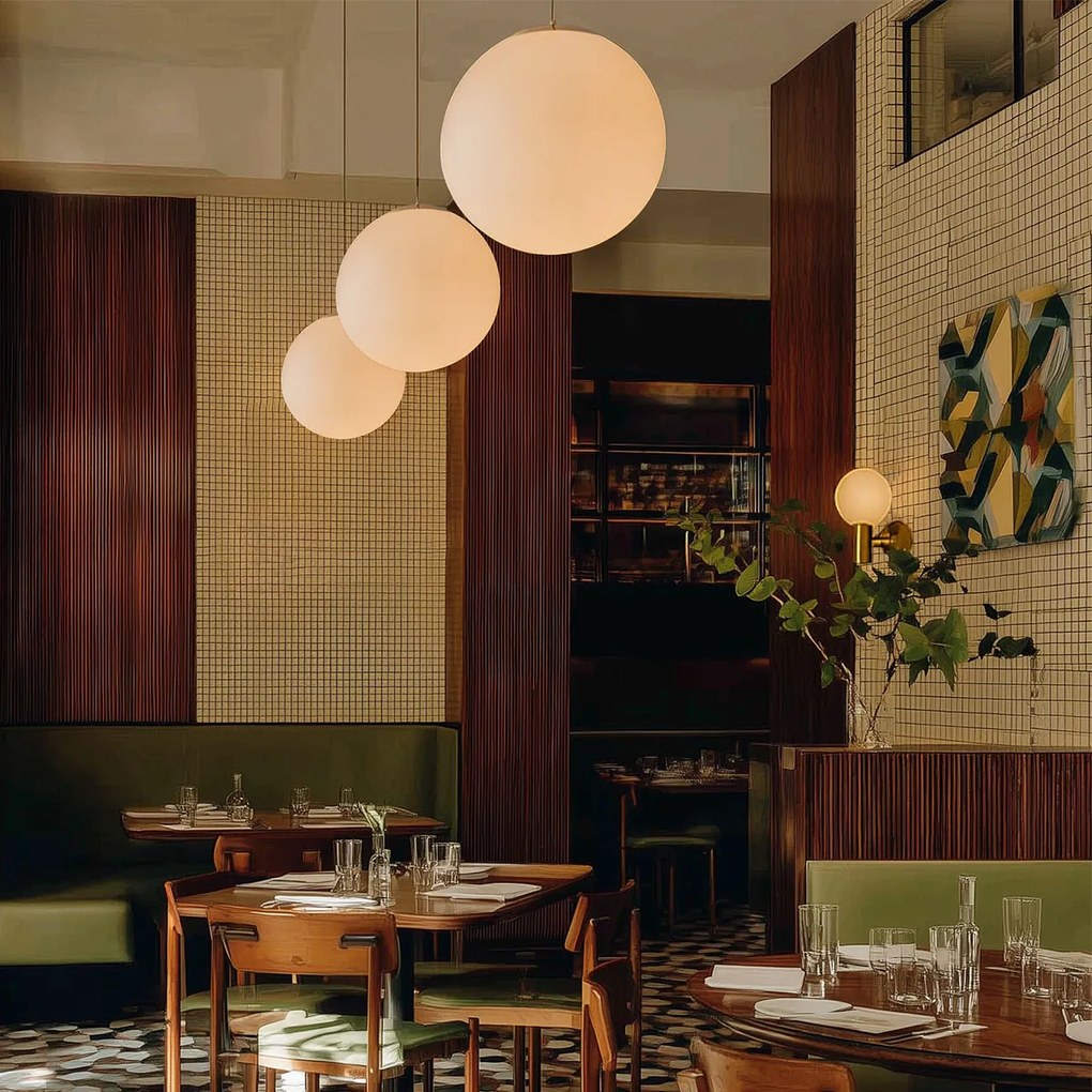 Candeeiro de suspensão escandinavo vidro opal 50 cm - Ball 50