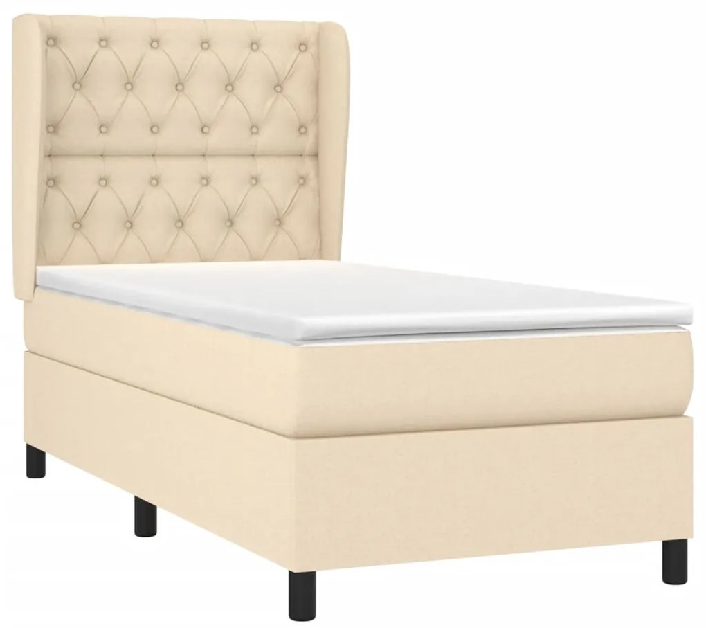Cama com molas/colchão 80x200 cm tecido cor crème