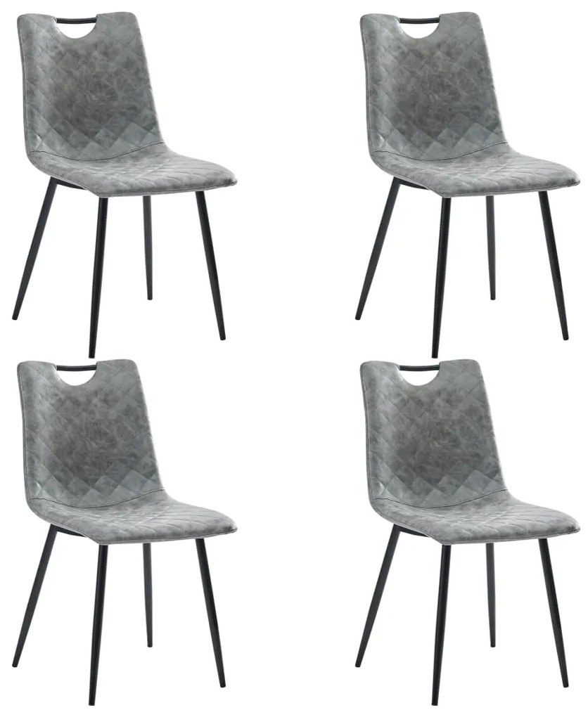 vidaXL Cadeiras de jantar 4 pcs couro artificial cinzento-escuro