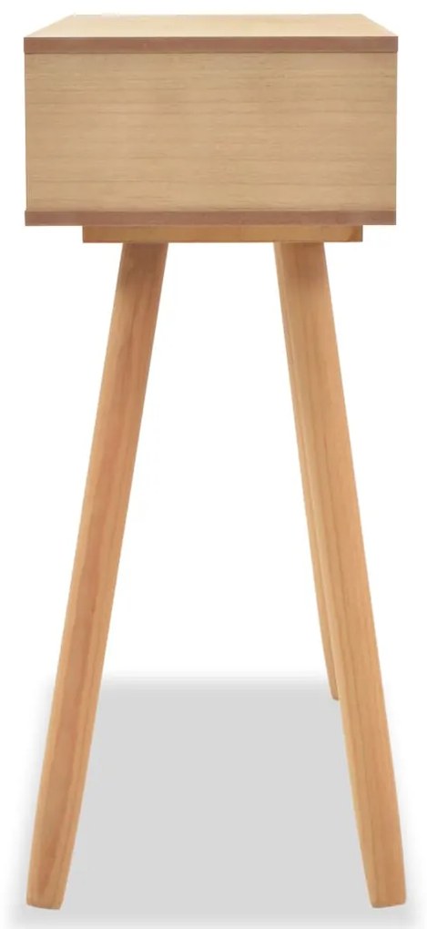 Mesa consola de pinho maciço 80x30x72 cm castanho