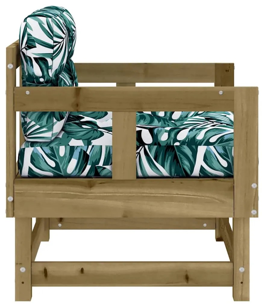 Cadeiras de jardim c/ almofadões 2 pcs pinho impregnado