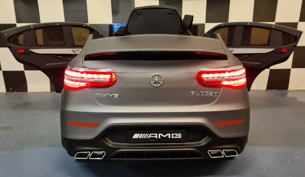 Carro elétrico 12V para crianças 3 a 6 anos 4x4 Mercedes AMG GLC, Pneus Borracha cinzento mate
