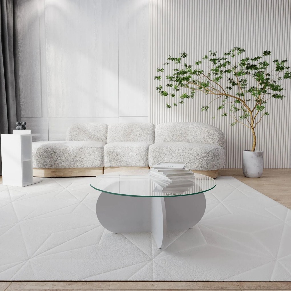 Mesa de Café Bubble – Branca – 75 cm x 35 cm x 75 cm
