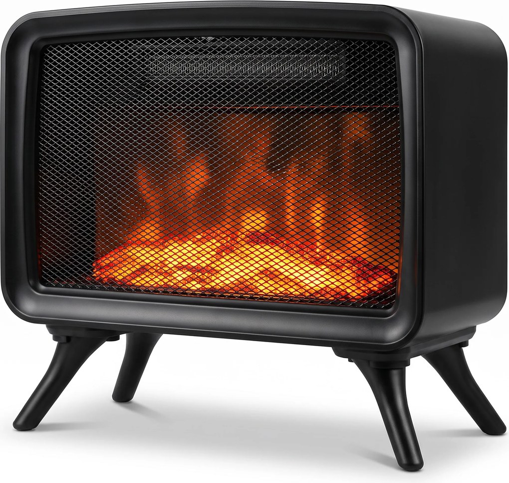 HOMCOM Lareira elétrica 800/1600W com aquecimento, base removível, termostato ajustável, efeito de chamas 3D | Aosom Portugal