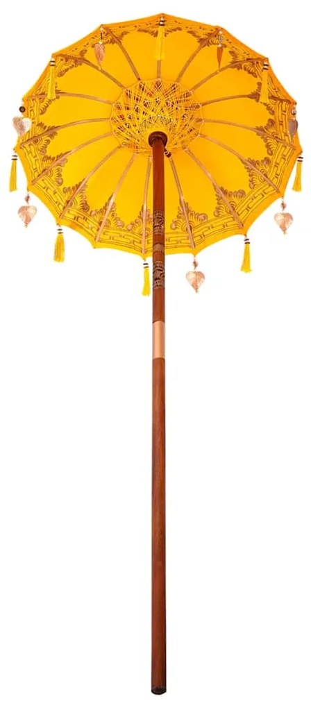Parasol Balinês Amarelo x 260 cm Algodão e madeira sólida