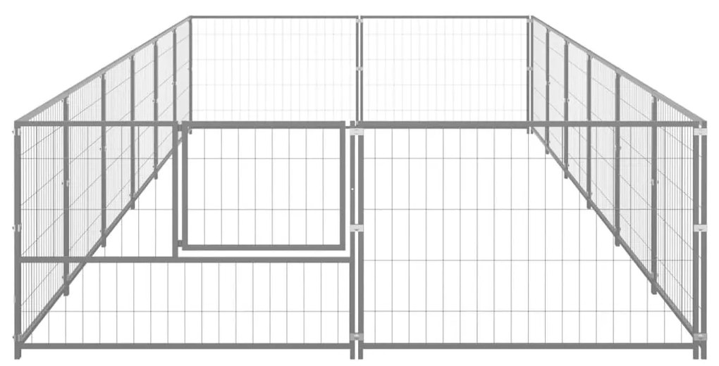 Canil para cães 12 m² aço prateado